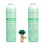 2 bouteilles de gaz réfrigérant R600 + 420gr Isobutane Valve