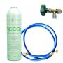 1 Botella Gas Refrigerante R600a + Manguera + Valvula 420Gr Isobutano Freeze