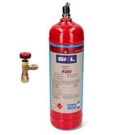 1 bouteille de gaz réfrigérant R290 + 370gr Valve propane