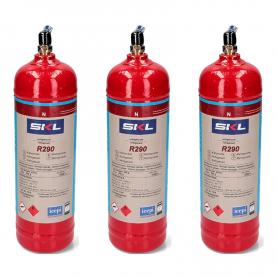 3 bouteilles de gaz réfrigérant R290 370gr Propane