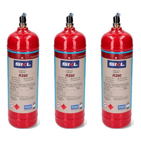 3 Refrigerant gas bottles R290 370gr propane