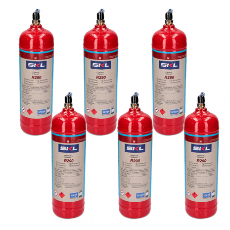 6 bouteilles de gaz réfrigérant R290 370gr Propane