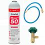 1 Botella Gas Minus 50 375Gr + Valvula + Manguera Sustituto R22 R404a R407C R502 Freeze Organico