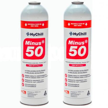 2 Botellas Gas Minus 50 375Gr Sustituto R22 R404a R407C R502 Freeze Organico