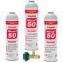 3 Botellas Gas Minus 50 375Gr + Valvula Sustituto R22 R404a R407C R502 Freeze Organico