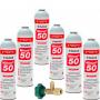 6 Botellas Gas Minus 50 375Gr + Valvula Sustituto R22 R404a R407C R502 Freeze Organico