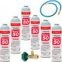 6 Botellas Gas Ecologico Minus 50 375Gr + Valvula + Manguera Sustituto R22 R404a R407C R502 Freeze Organico