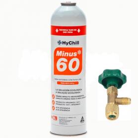 1 Botella Gas Minus 60 350Gr + Valvula Sustituto R32, R410A Freeze Organico