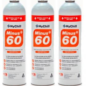 3 Botellas Gas Ecologico Minus 60 350Gr Sustituto R32, R410A Freeze Organico