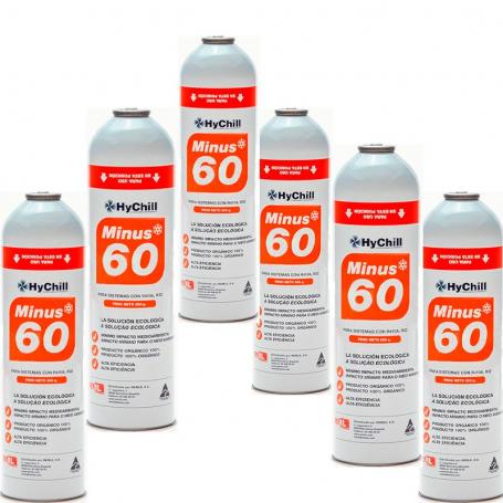 6 Botellas Gas Ecologico Minus 60 350Gr Sustituto R32, R410A Freeze Organico