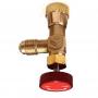 Valvula Envase Desechable R32 R290 Grifo Botella Rosca Izquierda 1/2 x 1/4