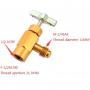 Clé gazeuse yf, d2 et v2 femelle 12x1, 5 filetage droit x 1/4 sae mâle