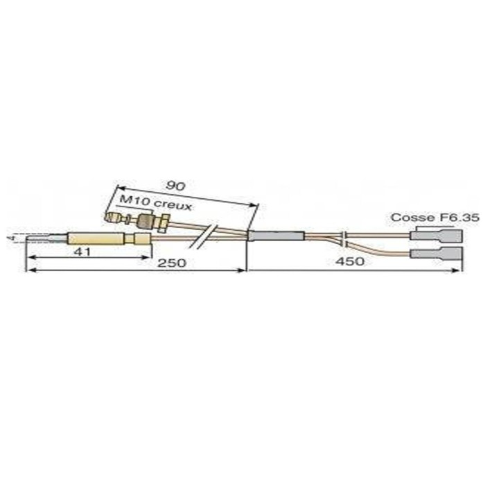 Derivacion Termocoppia Chaffoteux Boiler T/Fstn 6004546510
