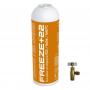 1 Botella Gas Refrigerante Freeze +22 400Gr + Valvula Organico Sustituto R22, R404, R407C