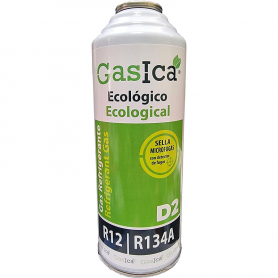 1 Botella Gas Ecologico Gasica D2 312G Sustituto R12, R134A Freeze Organico