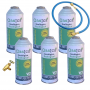 Gasflaschen 6 Ökologische Gasica 226Gr + V2 + Schlauchventil Substitute R22, R32, R407C, R410A Organic Gefrier