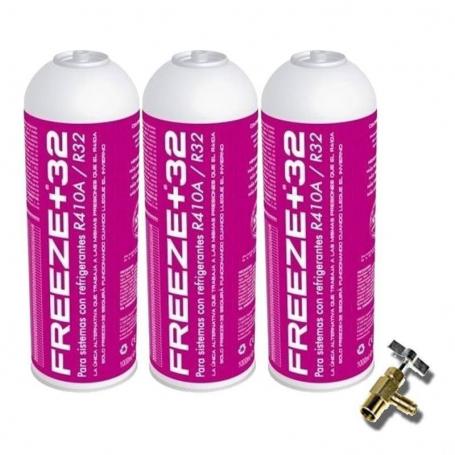 3 bottiglie di refrigerante a gas ecologico Fiorimento organico +32 350GR + R32 Valvola sostitutiva, R410A