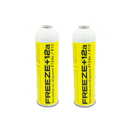 2 Botellas Gas Refrigerante Freeze +12a 420Gr Organico Sustituto R12, R134A