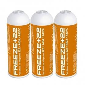 3 Botellas Gas Refrigerante Freeze +22 400Gr Organico Sustituto R22, R404, R407C