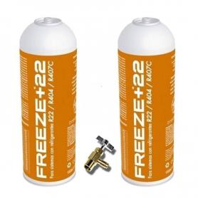 2 Freeze +22 400gr Ecological Gas Ecological Bottles R22 Substitute Organic Valve, R404, R407C