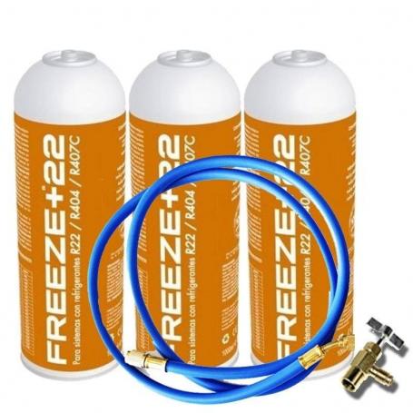 3 Freeze + 22gr Freeze Ecological Gas Ecological Bottes + Organic Organic Tlex R22, R404, R407C