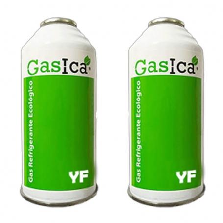 2 Botellas Gas Ecologico Gasica YF 226gr Alternativo R1234YF Freeze Organico