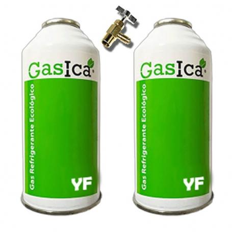 2 ökologische Gasflaschen yf 171gr + Ersatzventil R1234YF Einfrier organischer