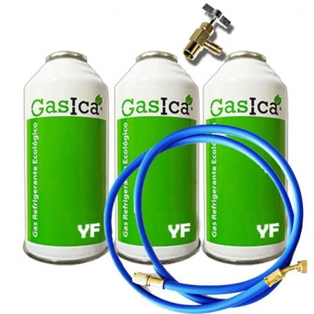 3 bouteilles de gaz écologiques YF 171GR + VALVE + tuyau de substitution R1234YF Freeze Organic