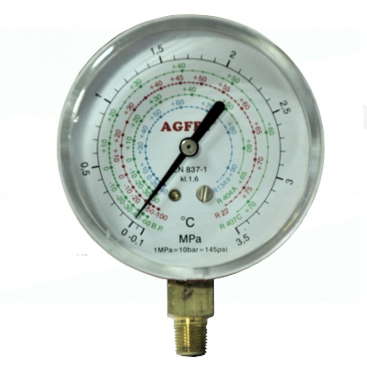 Manomètre Basse Température R410A 63Mm Sans Pont