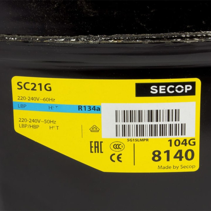 Compressore Secop Sc21G 3/4Cv R134A 220V Alta Media Bassa Temperatura 20,95Cm3