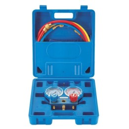 Analyseur En Aluminium 2 Voies Manomètre Boîtier 80Mm Tuyau Pont Kit Avec Visionneuse 1234Yf