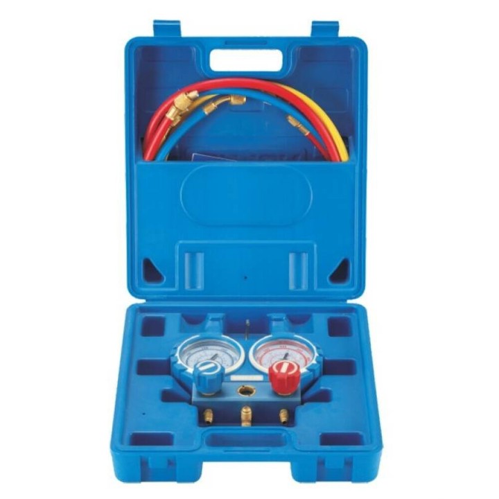 2 Way Aluminum Analyzer Manometer Case 80Mm Hose Bridge Kit With Viewer 1234Yf