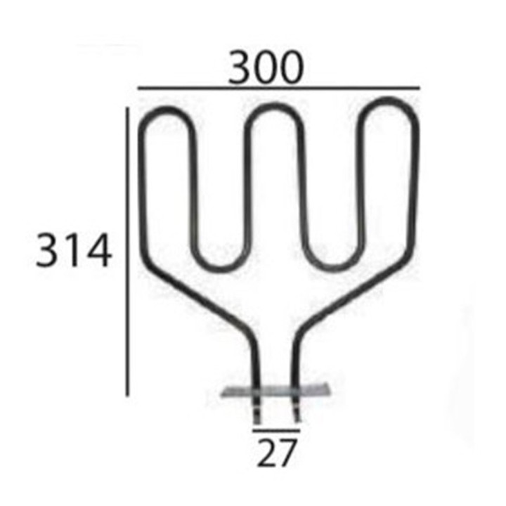 Resistencia Horno Compatible con Corbero Grill 220v Adaptable Compatible con Aeg Compatible con Zanussi 1300w