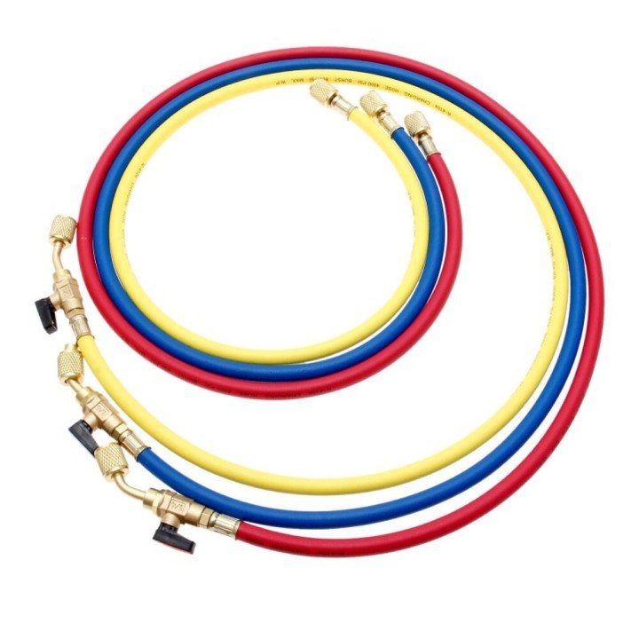 Set Of 3 Value Hoses With Coolant Charge Key 1/4 X 1/4 1500Mm