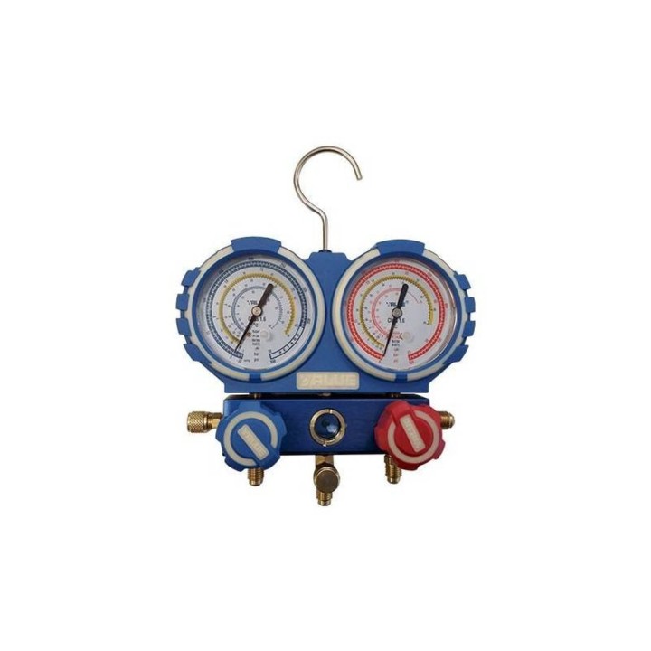 Manometro AluMinio 2 Vias Anticolision 68mm Con Visor R22/R407C/R134A/R410A