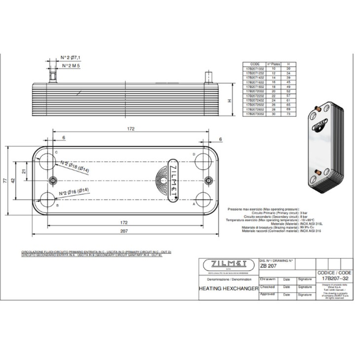 Junkers Leblanc 14 Plate Boiler Heat Exchanger 8705406287