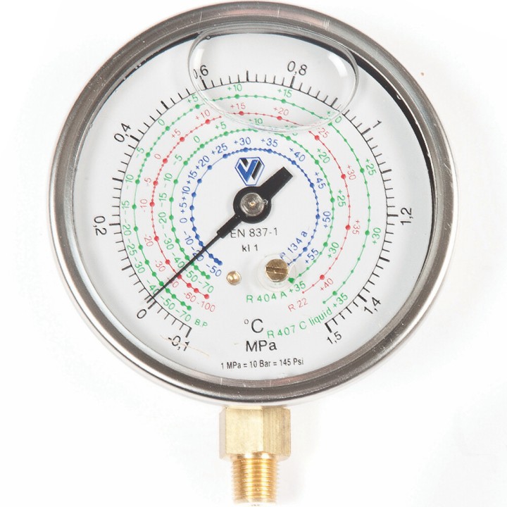 Manometro Basso 80Mm Glicerina R22 R134A R404A R407C