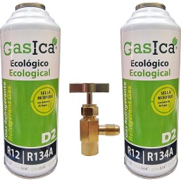 2 Bouteilles De Gaz D2 226G + Vanne Alternative R12, R134A Congélation Biologique