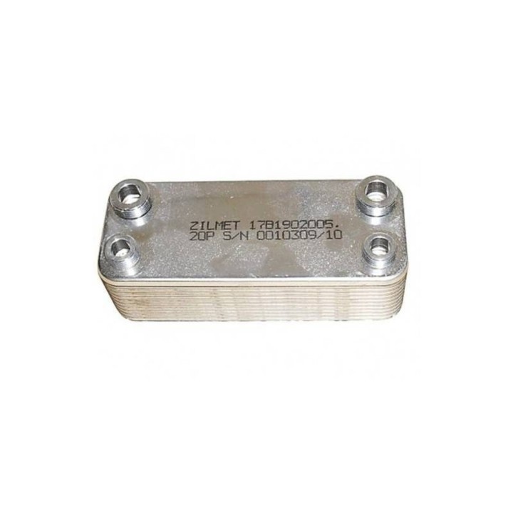 Intercambiador Caldera Standar 20 Placas 3/4m x 1/2m 29 Co 190Fe20
