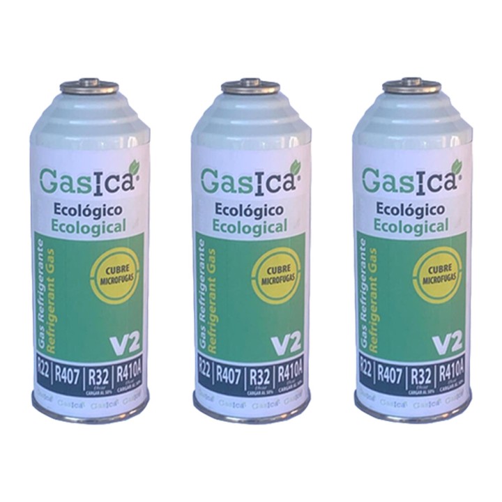 3 Bouteilles De Gaz V2 226Gr Alternative R22, R32, R407C, R410A Freeze