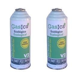 2 Gas Gas Bottles V2 226Gr Alternative R22, R32, R407C, R410A Freeze Organic