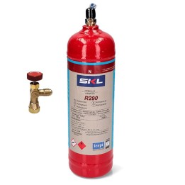 1 Bottle Of R290 Refrigerant Gas + 370Gr Valve Freeze Organic Propane