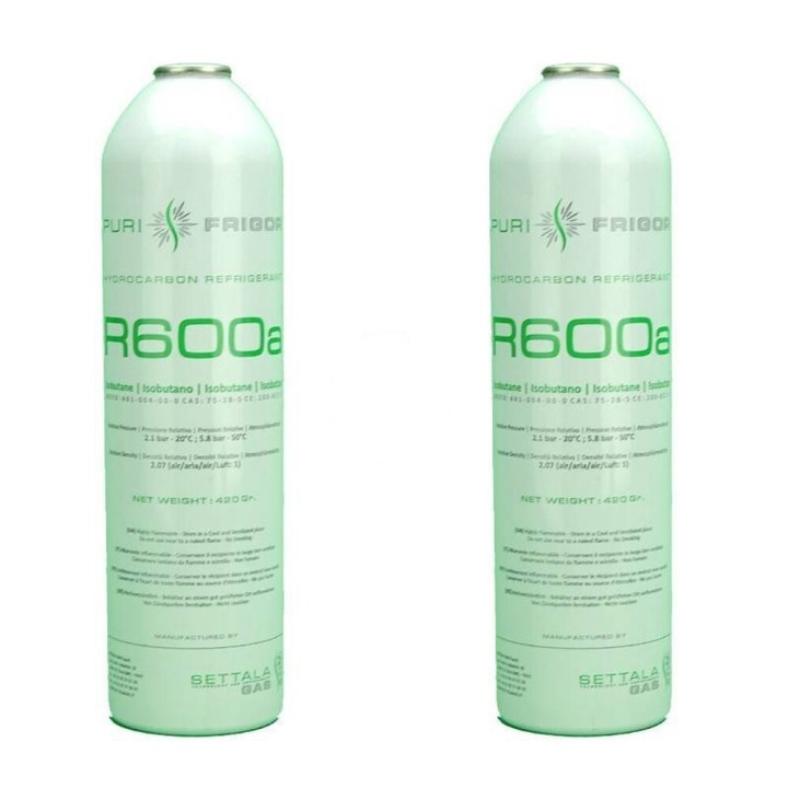 2 Bouteilles De Gaz Réfrigérant R600A 420Gr Isobutane Freeze