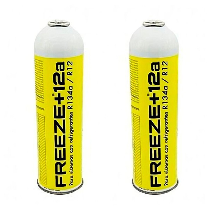 2 Bottiglie Congelare +12A Gas Refrigerante 420Gr Sostituto Organico R12, R134A