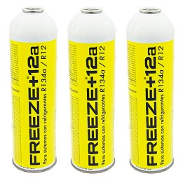 3 Bottiglie Congelare +12A Gas Refrigerante 420Gr Sostituto Organico R12, R134A