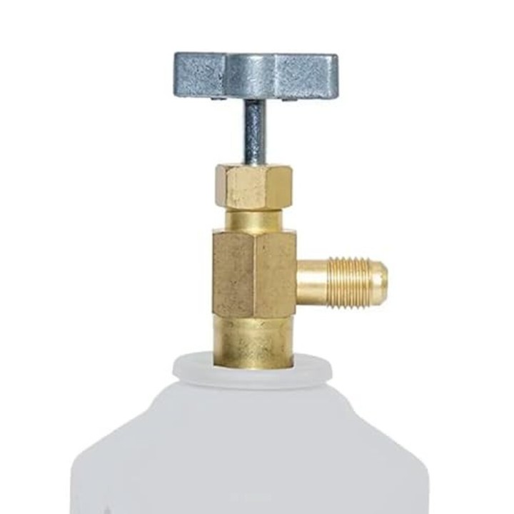 Botella Gas Refrigerante Freeze +22 400Gr + Valvula + Manguera Organico Sustituto R22/R404/R407C/