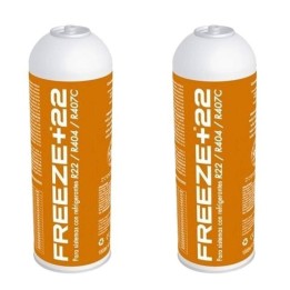 2 Bottles Freeze +R22 Refrigerant Gas 400Gr Organic Substitute R22, R404, R407C