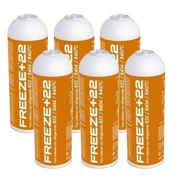 6 Bouteilles De Congélation +R22 Gaz Réfrigérant 400Gr De Substitut Organique R22, R404, R407C