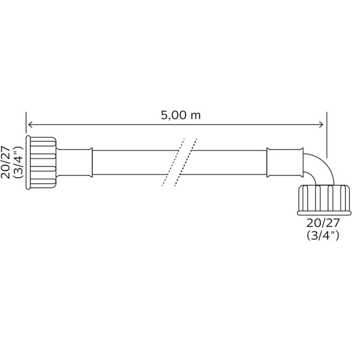 Tubo Entrada Agua Standard Plastico 1500mm Lavadora Lavavajillas