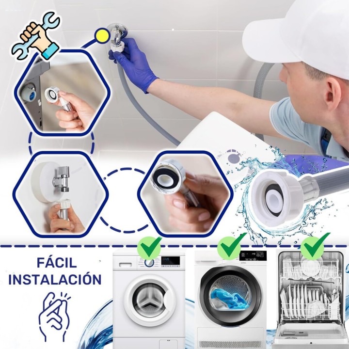 Tubo Di Ingresso Dell'Acqua Dado In Plastica Standard Da 1,5 Mts